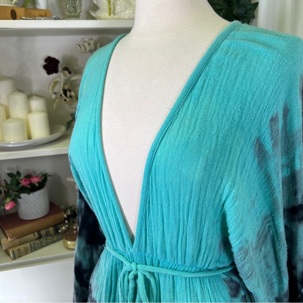 Jens Pirates Booty Blue and Black Cotton Gauze Wide Arm Jumpsuit - Picture 10 of 15